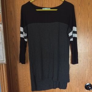 Maurices Black and Charcoal Long Sleeve Top